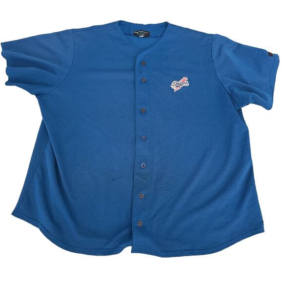 Dodgers T Shirt/Warm Up jersey Levy Restaurants The Ericson Group Button Up 2XL - Picture 2 of 10